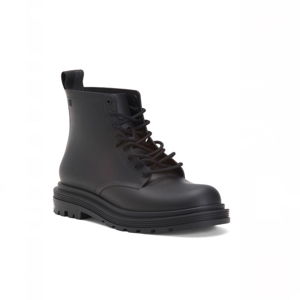 Melissa Made in Brazil Coturno Lace Up Ankle Boots All Black Women’s Size 5